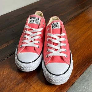 New, never worn, coral converse